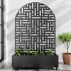 Lirago Metal Planter Box privacy screen Garden Bed with Trellis and Wheels-Black-6 ft. H x 4 ft. W - 2 of 4