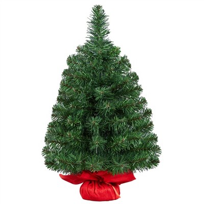 Yaheetech 2Ft/3Ft Tabletop Christmas Tree Mini Artificial Christmas Tree with Cement Base, Green