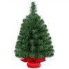 Yaheetech 2Ft/3Ft Tabletop Christmas Tree Mini Artificial Christmas Tree with Cement Base, Green - 2 of 4