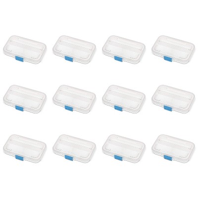 Sterilite FlipTop, Stackable Small Storage Bin with Hinging Lid, Plastic  Container to Organize Desk at Home, Classroom, Office, Clear, 12-Pack