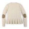 Hope & Henry Girls' Long Sleeve Peplum Cable Cardigan Sweater, Infant, 3-6 Months - 4 of 4