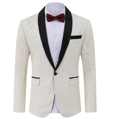 Men's Paisley Tuxedo Jacket Shawl Lapel One Button Suit Jacket Floral Blazer  For Wedding Dinner Party Prom : Target