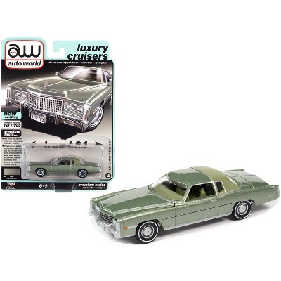 1975 Cadillac Eldorado Lido Green Met. w/Green Partial Vinyl Top Ltd Ed 11800 pcs 1/64 Diecast Model Car by Autoworld