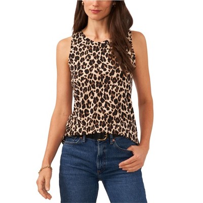 Vince Camuto Womens Keyhole Split Back Tank Top, Brown, X-Small