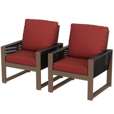 EAGLE PEAK Natural Cedar Patio Dining Chair, Real Wood Outdoor Furniture with Cushion
