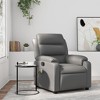 vidaXL Gray Faux Leather Massage Recliner - Manual Reclining Armchair for Elderly with 6-Point Vibration, Side Pocket, and Durable Frame - 2 of 4