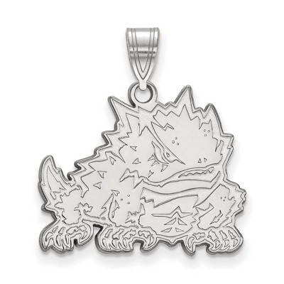 Black Bow Jewelry 10k White Gold Texas Christian Horned Frogs NCAA Large Pendant