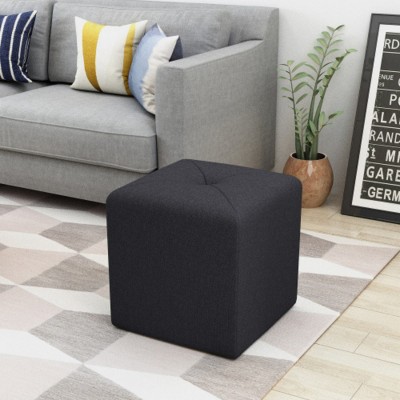 Modern Button Tufted Upholstered Ottoman,Square Ottoman,Fabric Upholstered Footrest,Versatile Upholstered Seating-Cuddlewood