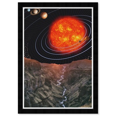 15" x 21" Solar System View Astronomy and Space Framed Art Print - Wynwood Studio: Modern Decor, Vertical Orientation, Black Frame