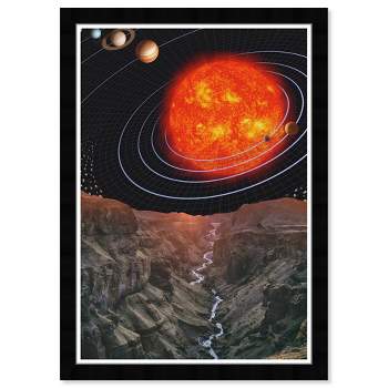 15" x 21" Solar System View Astronomy and Space Framed Art Print - Wynwood Studio