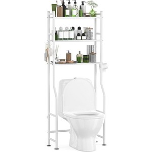Over The Toilet Shelf, Metal Floor-Standing Toilet Storage, with Removable Towel Hooks&Paper Holder, for Bathroom, Restroom, Laundry - 1 of 4