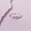 Girl's Pink Heart Solitaire Sterling Silver Ring - In Season Jewelry - 4 of 4