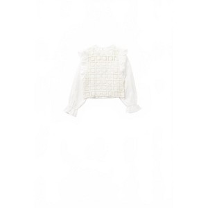 Women's Wo's Crochet Top With Ruffle Trim - Q2 - 1 of 1