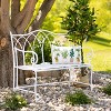 Sullivans Crisp White Metal Garden Bench 36"H White - 3 of 4