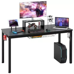 Costway 55 inch Gaming Desk Racing Style Computer Desk with Cup Holder & Headphone Hook