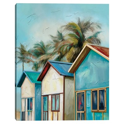 30 X 24 Village Waterfront By Boscoe Holder Framed Canvas Board