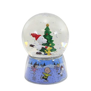 6.75 In Snoopy Swirl Dome Peanuts Woodstock Water Globes - 1 of 3
