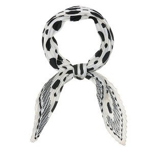 Allegra K Women's Polka Dot Pleated Neck Scarf Rhombus Handkerchief 40x18 inches(LxW) 1 Pc - 1 of 4