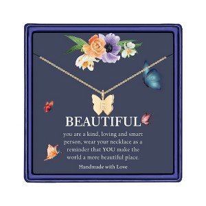 Turandoss 18K Gold Butterfly Initial Necklace for Girls Women, Dainty Letter Choker Necklace, Butterfly Birthday Gifts for Girls, Gold Jewelry, 14+2In - 1 of 4