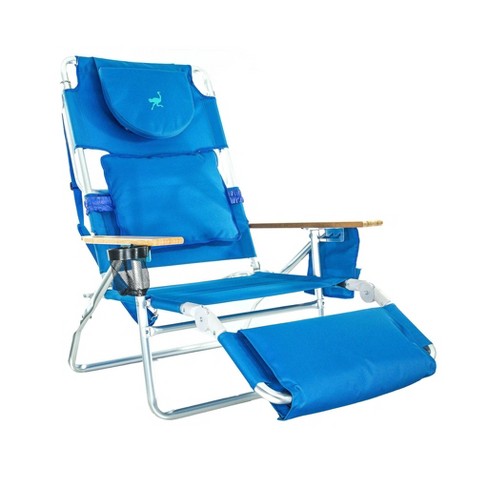 Ostrich Deluxe Padded 3 N 1 Outdoor Lounge Reclining Beach Chair Blue Target