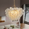 DOMETOUR 27.5 Gold Pendant Light Chandelier with Clear Glass Globe Shade, Adjustable Height, for Living Room, Dining Room, Kitchen (No Bulbs) - 4 of 4