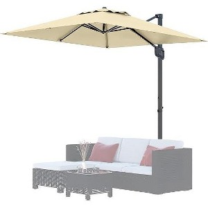 10FT Square Cantilever Patio Umbrella, 360° Rotating Sun Shade with Locking Handle, Heavy-Duty Aluminum Frame for Deck & Balcony - 1 of 4