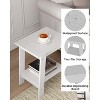 Wood Side Table with Storage Shelf, Small End Tables for Small Spaces, Square Nightstand and Accent Table for Living Room & Bedroom - 2 of 4