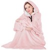 PAVILIA Faux Shearling Wearable Blanket Hoodie, Cozy Oversized Hooded Sweatshirt Adults, Warm Fleece Big Pocket - 2 of 4