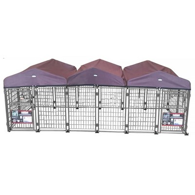 Black Steel Expandable Kennel with Detachable Cover