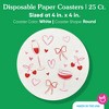 Big Dot of Happiness 25 Ct Drinks with the Girls Coasters, 4-Inch Disposable Round Paper Coasters, Bows, Hearts, Cherries, Galentine’s Day or Birthday - 4 of 4