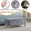 CAVINAS Polyester Storage Ottoman Bench with Button Tufted,Upholstered Storage Ottoman,Storage Benches for Living Room,Bedroom - 4 of 4