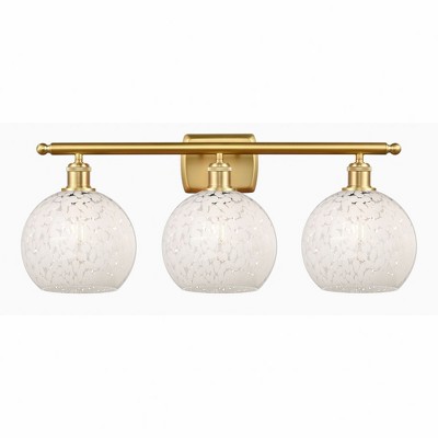 White Mouchette - 3 Light Bath Vanity In Modern Style-11 Inches Tall and 28 Inches Wide