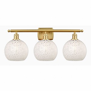White Mouchette - 3 Light Bath Vanity In Modern Style-11 Inches Tall and 28 Inches Wide - 1 of 1