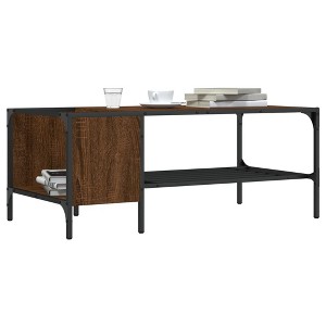 vidaXL Coffee Table with Rack Brown Oak 39.4 in.x20.1 in.x15.7 in. Engineered Wood - 1 of 4