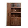 Okak Tall Cabinet, Storage Cabinet with 3 Doors and 2 Shelves, Kitchen Cabinet for Living Room, Bedroom and Office, Walnut - 4 of 4