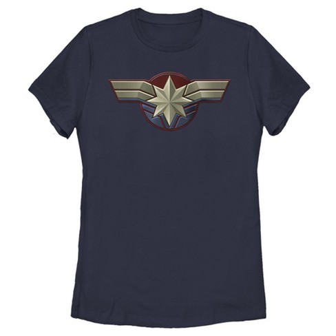 Women s Marvel Captain Marvel Simple Star Symbol T shirt Target