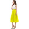 Women's High Waist Pleated A-Line Midi Skirt - Swing Flare Design A-yellow - 3 of 4