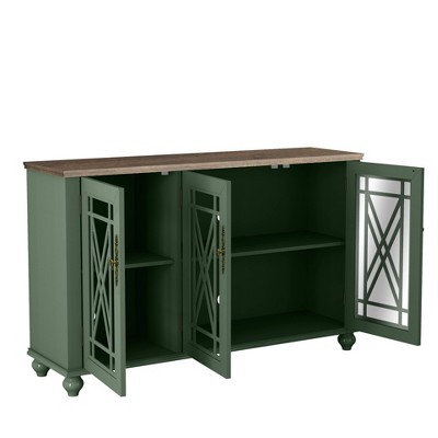 Festivo 55" Green Vintage Wood Sideboard Buffet Cabinet