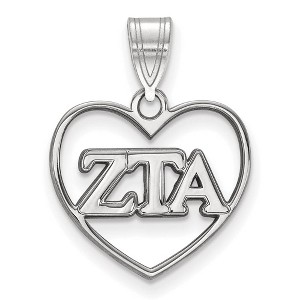Black Bow Jewelry Sterling Silver Zeta Tau Alpha Greek Life Pendant - 1 of 3