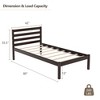 Costway Twin Size Wood Platform Bed Frame with Headboard Slat Support Mattress - 3 of 4