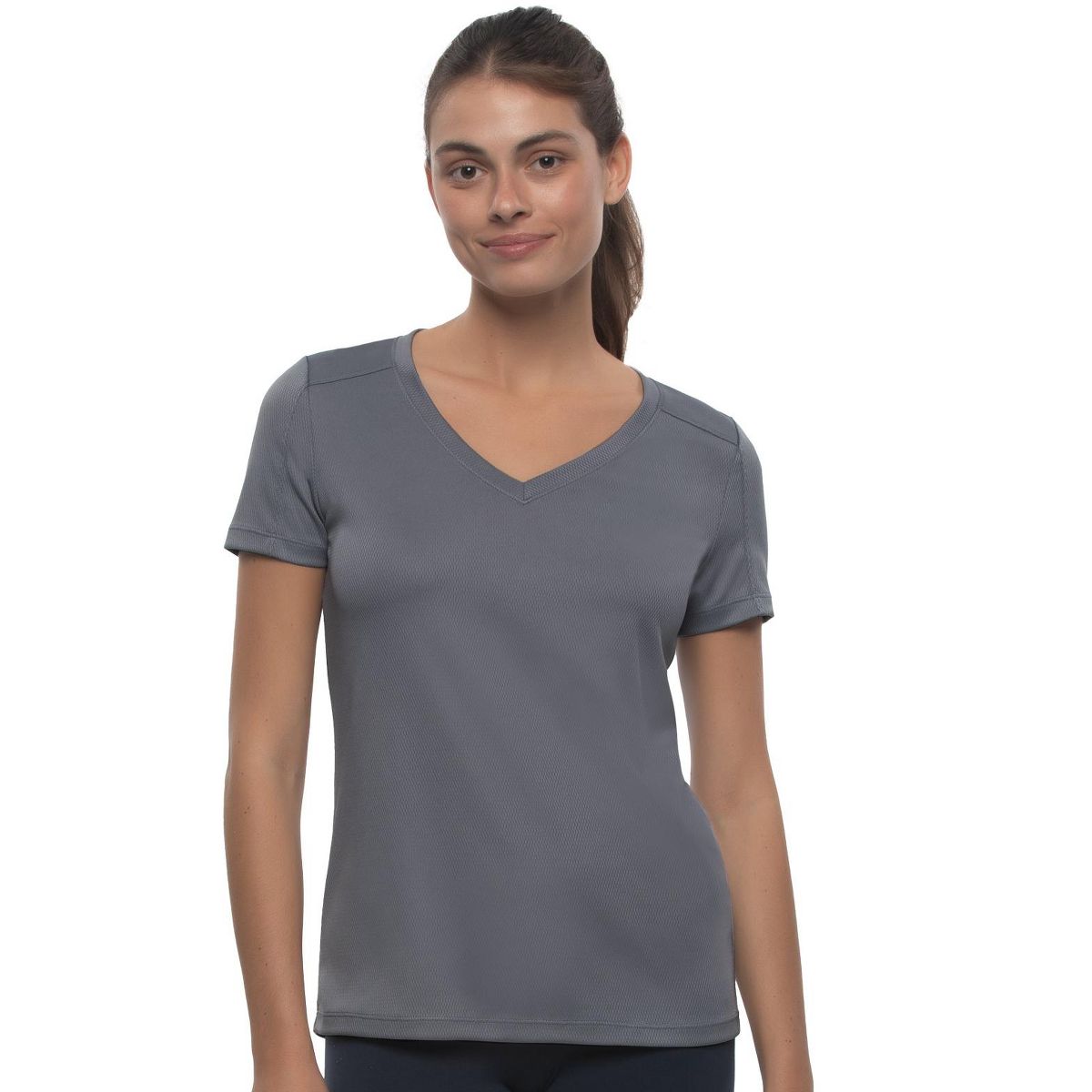 Women's Turbo Dry V-Neck Short Sleeve Tee - Moisture-Wicking, Breathable, Lightweight Mesh - Felina - thumbnail 4