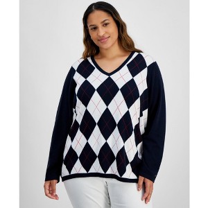 Tommy Hilfiger Womens Argyle Pullover Sweater - 1 of 1