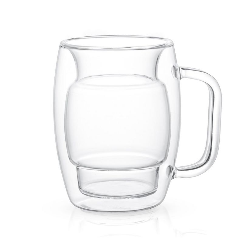 JoyJolt Cadus Glass Coffee Cups Double Wall  - Set of 2 Insulated Mugs Tea Glasses - 10-Ounces, 4 of 7
