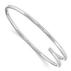 Black Bow Jewelry Rhodium Plated Sterling Silver & Diamond Bypass Bangle Bracelet - 3 of 4