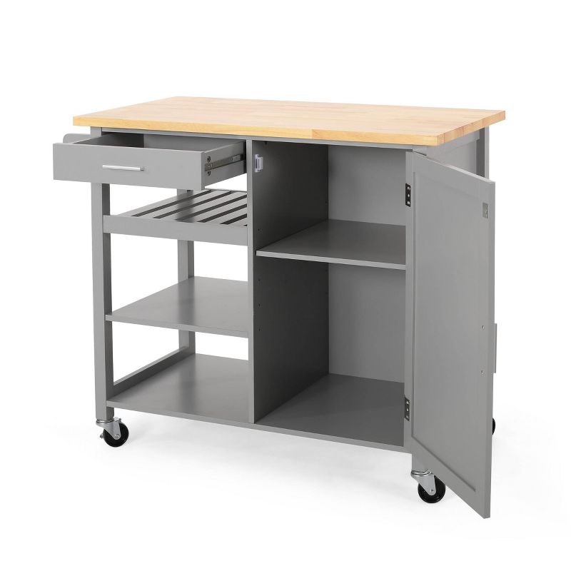 Westcliffe Contemporary Kitchen Cart with Wheels - Christopher Knight Home, 4 of 13