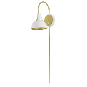 Maxim Lighting Dawn 1 - Light Wall Light in  White/Satin Brass - 1 of 4