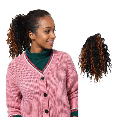 Alilang 10 Inch Short Curly Drawstring Ponytail Extension for Women Synthetic Clip-In Ponytail Hairpiece for Daily Use