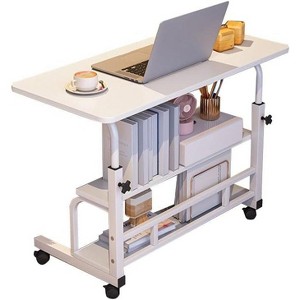 Homhougo 31.5" Adjustable Table Student Computer Portable Home Office Furniture Small Spaces Sofa Bedroom Bedside Desk Learn Play Game Desk On Wheels - 1 of 4