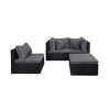 WestinTrends  4-Piece Outdoor Patio Sofa Sectional Set with Ottoman - 3 of 4