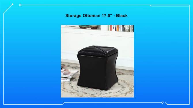 Storage Ottoman 17.5" - Black - Ore International, 2 of 6, play video